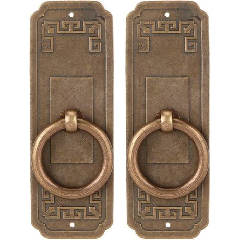 Jeffergarden 2 ensembles de boutons de traction de porte à trou unique, poignée de Style chinois pour quincaillerie de meubles d'armoire de cuisine 10cm-DOU