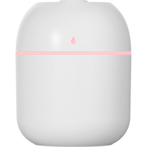 Mini humidificateur - 220 ml, petit format, portable, alimenté par USB, à brume froide - Diffuseur d'air de bureau avec veilleuse douce pour voiture, chambre ou bureau (blanc) (1/5)
