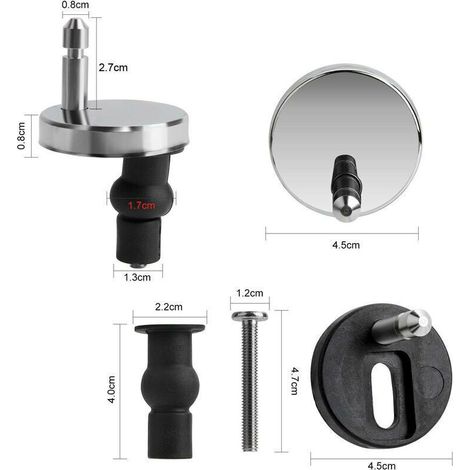 Ecleanfy - Lot de 2 fixation abattant wc universels pour abattant de WC-Compatible avec la plupart des sièges de WC standards avec système d'abaissement automatique-Facile à installer (1/3)