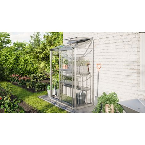 Vitavia Anlehn-Gewächshaus "Ida" 900, aluminium eloxiert, 0,9 m², 3 mm ESG