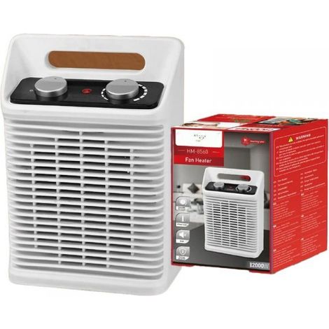 Termoventilatore Elettrico Silenzioso con 2 Modalita 1000W 2000W Livelli Regolabile con Autoprotezione Surriscaldamento Bianco 8560