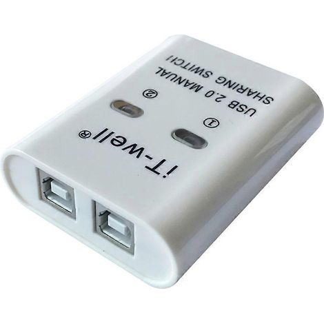 USB KVM Hub Adapter Selector für 2 PCs, Drucker und USB-Peripheriegeräte, die zwischen den Computern gemeinsam genutzt werden können, manueller Schalter. (1/4)