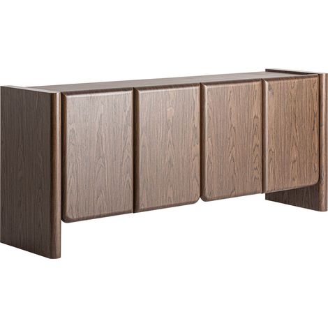 Buffet contemporain en bois mdf finition brun et placage élégant - Brun bois naturel chaleureux (1/5)