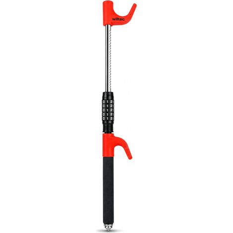 Wiltec Bloqueo de volante con martillo de emergencia extensible hasta 67 cm como cerradura de volante y protección antirrobo para coche (1/5)