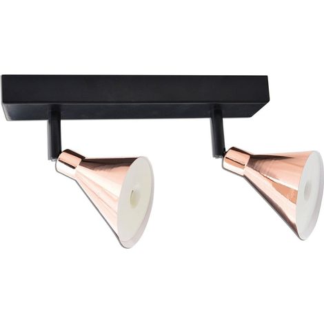 Spot LED Double Mural et Plafonnier Orientable en Métal Coloris Cuivre Blanc Chaud - PANGIVO (1/5)