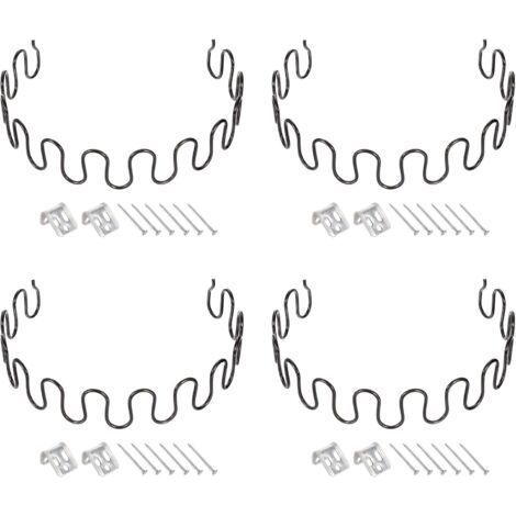 QORVA-Lot de 4 kits de réparation de ressorts d'ameublement, 50 cm avec clips et clous pour meubles, canapés, fauteuils inclinables