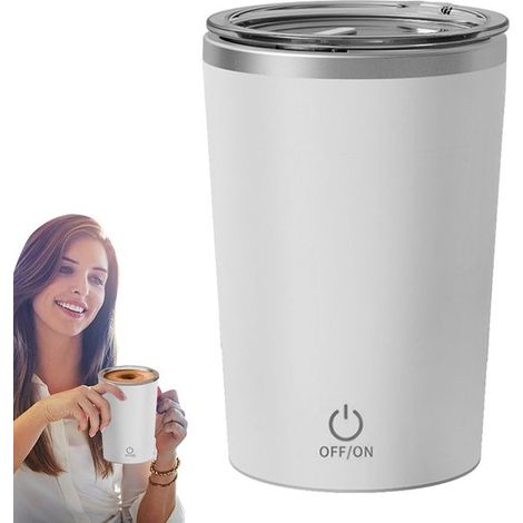 Vaso mezclador con batidora，taza de viaje de 350 ml con batidora magnética y tapa，vaso mezclador de acero inoxidable，mujeres y adolescentes (1/5)