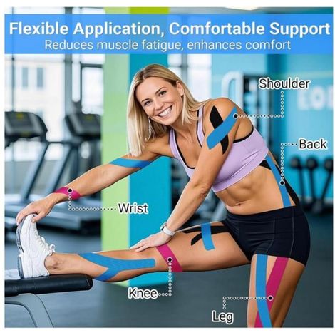 3 Rouleaux Strap Sport, 5m x 5cm Tape Kinesiologie, Respirant et Élastique Bande de Kinesiologie pour Genou, Exercice, Utilisation (1/5)