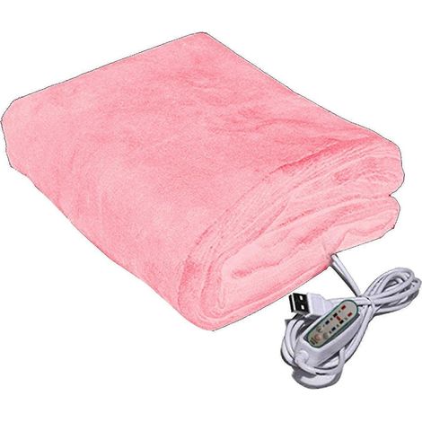 Manta eléctrica con termostato de 3 niveles, lavable a máquina, suave y afelpada, para camping, hogar, oficina, con conexión USB, portátil, para viajes, sofá cama. (1/5)