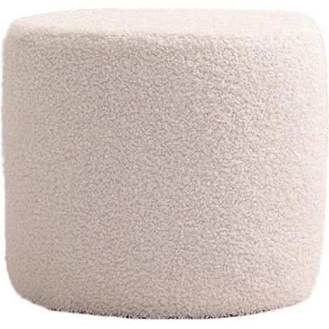 Weicher Ottoman-Pouf - Komfortable Schaumstoff-Fußstütze Weiß