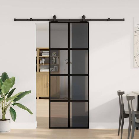 Maison Exclusive - Schiebetür mit Beschlag 76x205 cm Hartglas & A