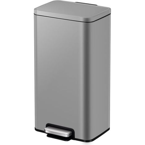 EKO - Poubelle à pédale Madison 30 litres - Stainless Steel Plastic - gris
