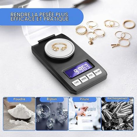 Precision Milligram Scale with Calibration Weight Batteries (1/4)