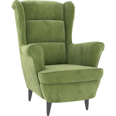 Poltrona lounge di design e moderna in velluto verde chiaro DEC028682