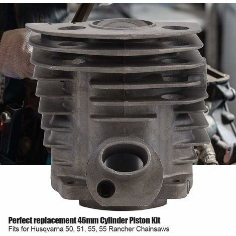 Ensemble de Piston de Cylindre 46MM Cylindre à Piston w/Joint Kit Compatible avec Husqvarna 50,51,55 Rancher Nikasil Engine (1/4)