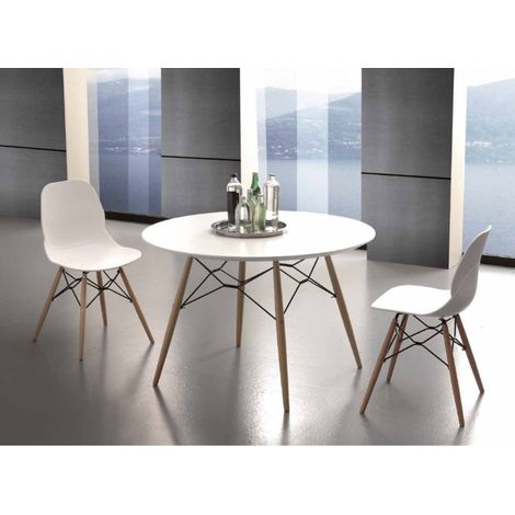 Table à manger ronde haut de gamme Rivio-Dimensions D 100 x H 75 cm (1/3)