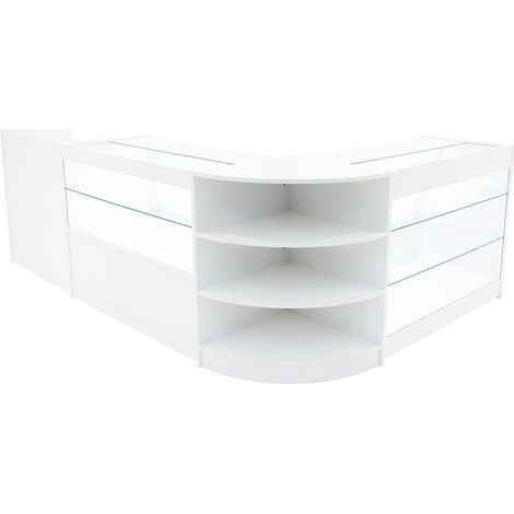 Weißes Ladenthekenset Hyperion LED K1200 B1200 LM60 TB60 – LED Verkaufstheke (1/5)