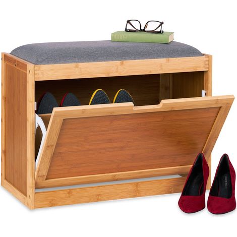 Schuhbank mit grauer sitzflache 883101