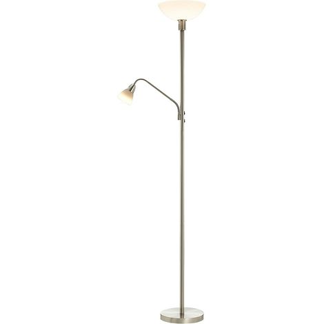 [GEBRAUCHT] B-Ware Lindby Deckenfluter Stehleuchte Jost Leselicht Nickel Satiniert Metall Polyca437