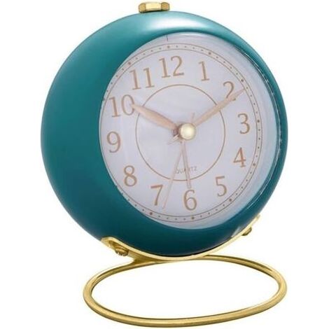 Horloge en métal avec socle en verre convexe (bleu lac) - rechargeable (1/5)
