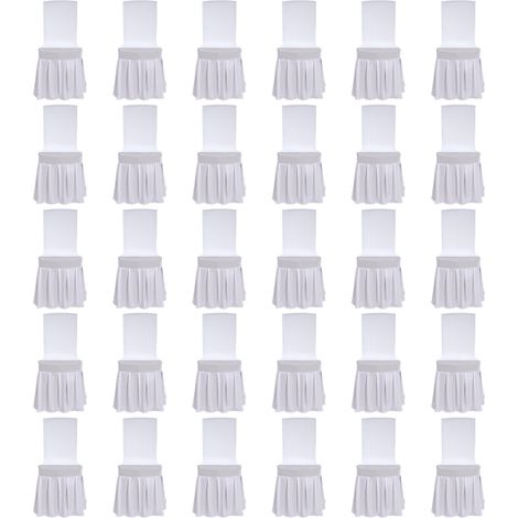 30 housses de chaise blanches pour chaises de salle à manger, housses de chaise en spandex pour salon, housses de chaise de salle à manger universelles pour mariages, banquets et fêtes (1/5)