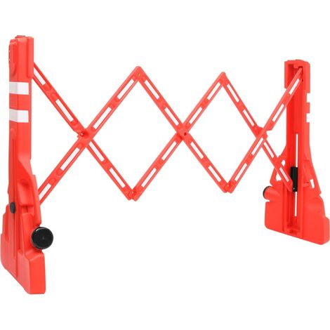 Barrière pliable, rouge, 210 x 50 x 105 cm (1/5)