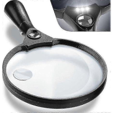 Loupe de poche extra-large avec éclairage LED - Grossissements 2x, 4x et 25x - Légère S202412279875 (1/5)
