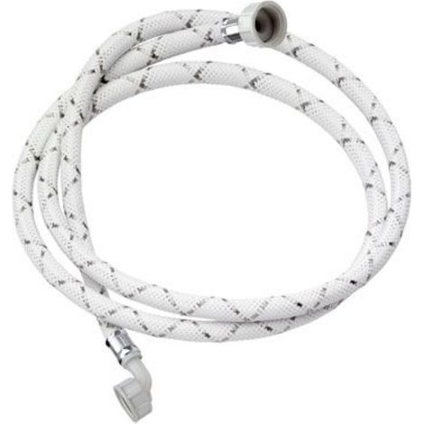 Tubo di carico con treccia in nylon bianco con banda grigia e curvetta 150 cm