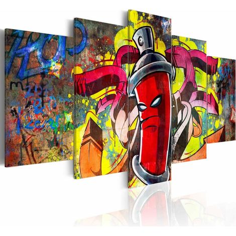 Tableau bombe aérosol en colère - 200 x 100 cm (1/4)