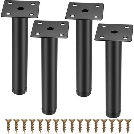Lot de 4 pieds de meuble réglables de 18 cm avec pieds de support fixes pour meubles/tables/chaises/canapés