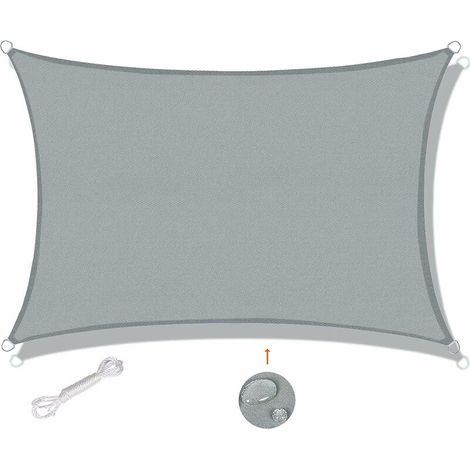 Rechteckiges Sonnensegel 3x4m, wasserdicht und UV-beständig, für Garten, Terrasse und Balkon, Grau (1/5)