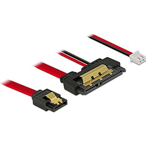 Delock Kabel SATA 6 Gb/s 7 Pin Buchse + Power 2 Pin Buchse >SATA 22 Pin Buchse erade (5 V) Metall 30 cm