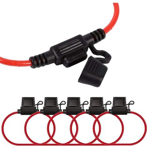 Porte-Fusible à Couvercle Étanche Plastique Lame en Ligne Porte-Fusible Lame Enfichable Porte-Fusibles Convient aux Fusibles Standard Convient aux Camions Voitures Motos Et Camions (6 Pièces) (1/5)