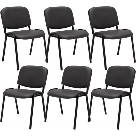 6er Set Besucherstuhl Ken Kunstleder grau (1/5)