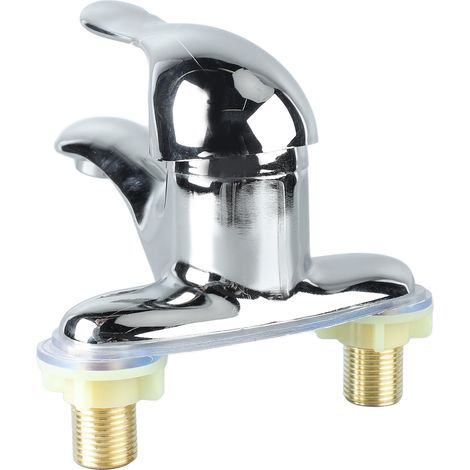 Robinet de lavabo en alliage de zinc, mitigeur eau chaude/eau froide à 2 trous, poignée unique, pour la maison ou l'hôtel. (1/5)