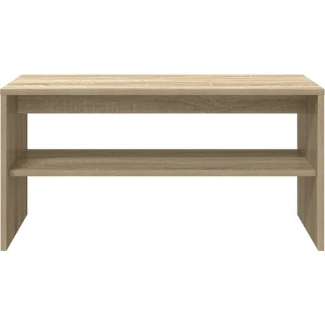 Meuble TV double fonction design scandinave 80 x 40 x 40 cm en bois d'ingénierie chêne sonoma (1/5)