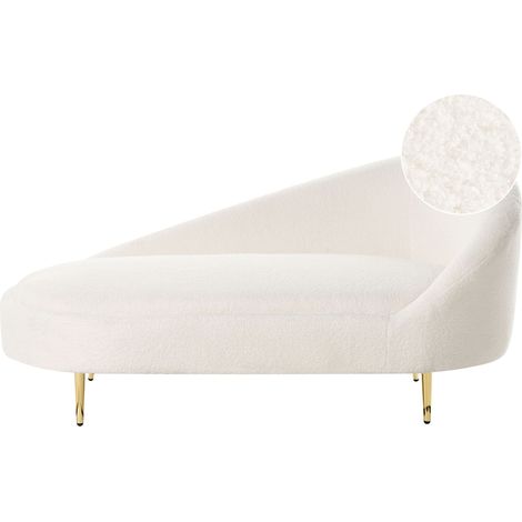 Rechtsseitige Chaiselounge VALREAS Bouclé Cremeweiß