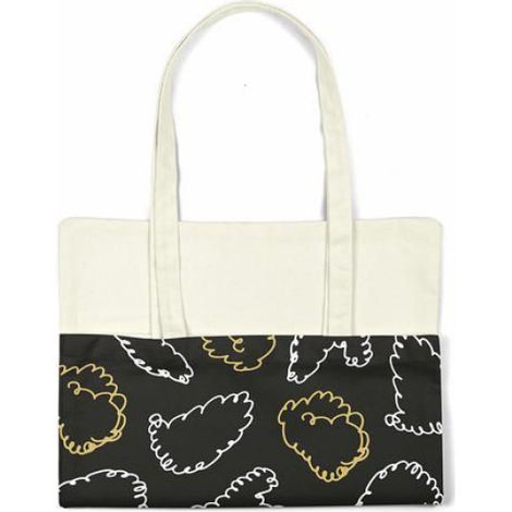 Sac Shopping - Toile De Coton - 34 X 40 Cm - Anses Longues - Vert - 1 Pièce (1/4)