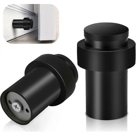 Butées de porte sur pied, butées de porte robustes en acier inoxydable, style moderne, pour plinthes, lot de 2 (1/5)