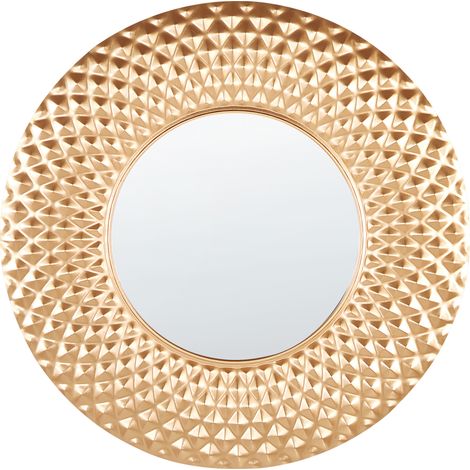 Espejo moderno redondo decorativo colgante entrada sala de estar 60 cm accesorio decoración dorado Combe