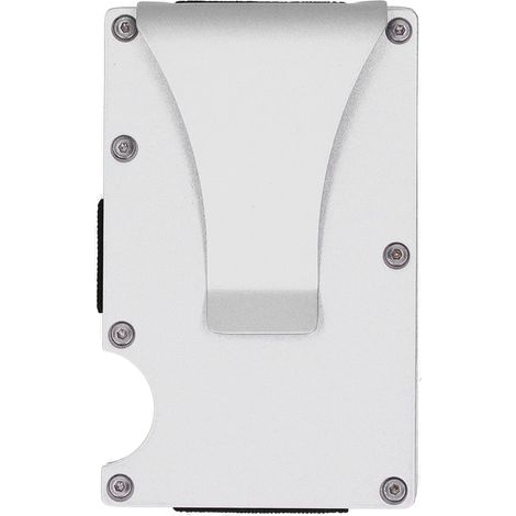 Porte-cartes en acier inoxydable antivol pour cartes de crédit, nom et cartes de visite, argenté x 11 (1/5)