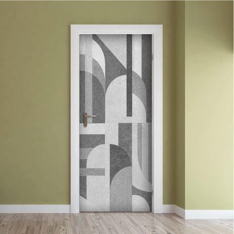 Autocollants de porte en PVC, gris vintage, application facile et sans bulles, revêtements de porte d'intérieur 83 x 210 découpés (1/5)