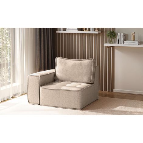 Sessel SANDE 1-Sitzer Modul Stoff Alpine Toffee Seite Links (1/5)