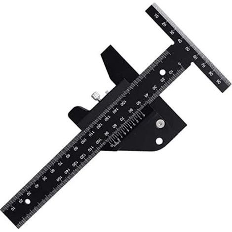 Règle en T,Règle de Travail du Bois T Règle en Alliage d'aluminium 0-100mm 0-210mm Bois Scriber Mesure Règle de Traage Règle de Marquage en T Forme Règle de Travail du Bois (1/5)
