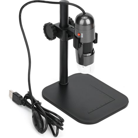 Microscope numérique USB S04 à 8 LED blanches, grossissement 25X-600X, avec support de levage
