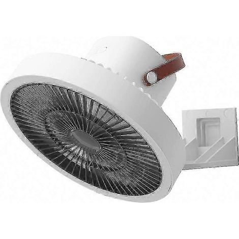 Ventilateur mural rechargeable petite taille pour maison, portable, multifonctionnel avec oscillation automatique, pince fixe, silencieux, USB, blanc, 360° rotation, sans fil (1/5)
