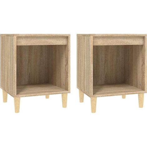Maison Exclusive - Mesitas de noche 2 unidades roble Sonoma 40x35 (1/5)