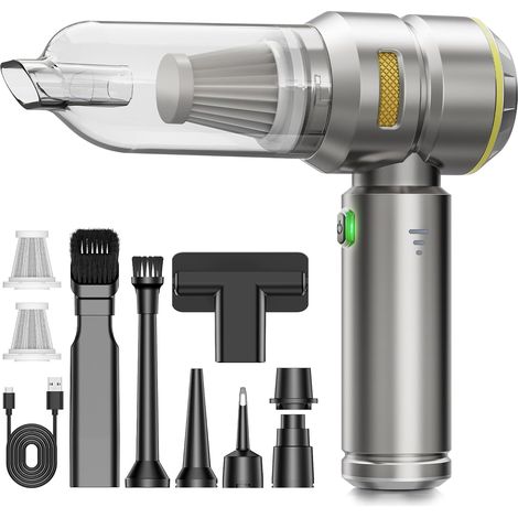 Aspirateur à Main, 27000PA Aspirateur Voiture Puissant sans Fil 135W 3×2500mAh Aspirateur Voiture, 3 Vitesses sans Brosse, 4-en-1, Vidage 1 Clic, pour Auto, Maison, Canapés, Dorato (1/5)