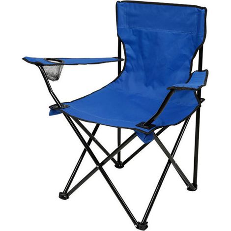 Chaise pliante portable bleue, légère et robuste, charge lourde confortable pour camping, pêche, barbecue, randonnée (1/5)