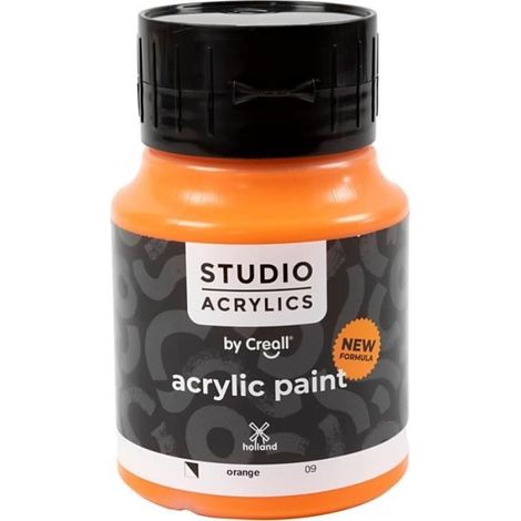 Peinture acrylique - Creall Studio - Orange (09) - Semi opaque - 500 ml